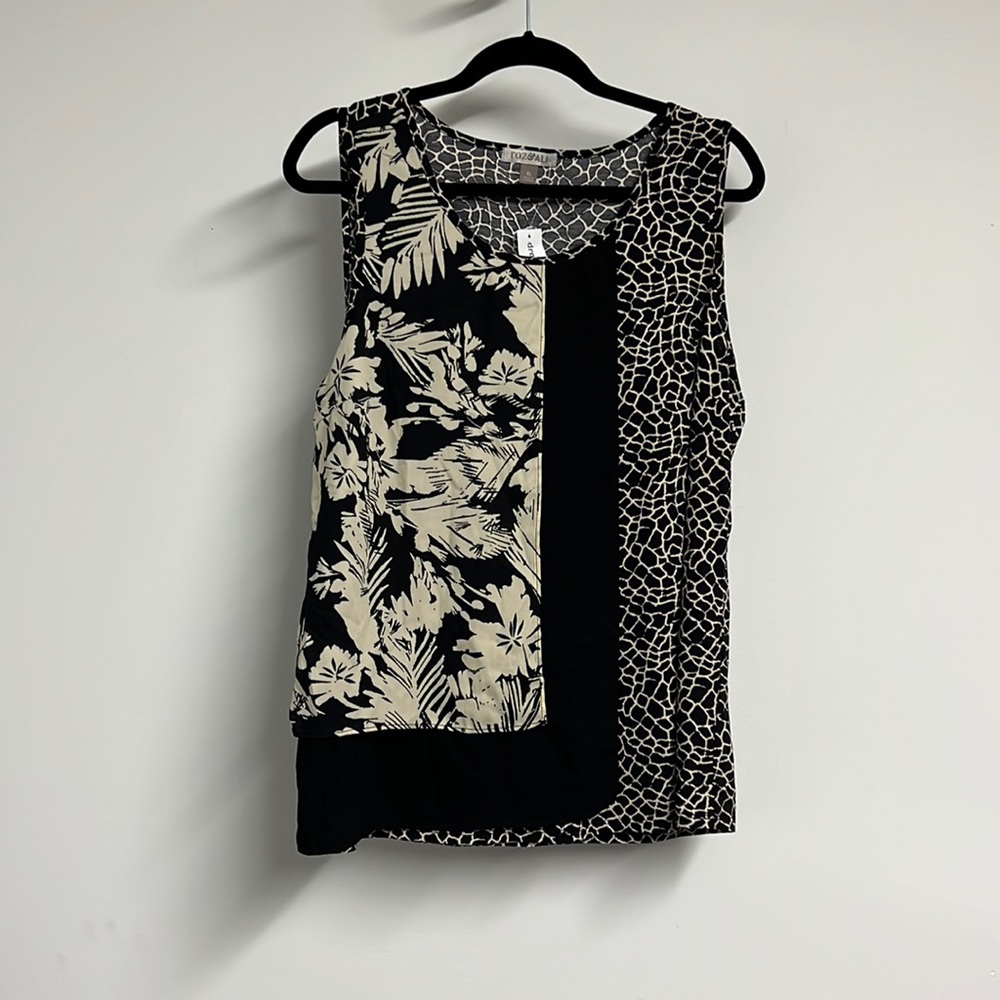 Dressbarn - Rod & Ali Layered Tank Top. New with tags. Black & Beige. Size XL.
